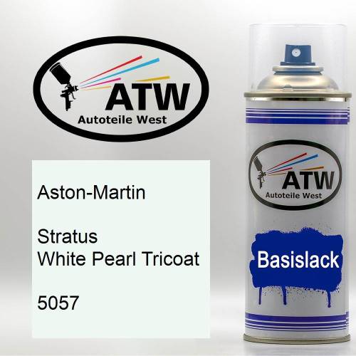 Aston-Martin, Stratus White Pearl Tricoat, 5057: 400ml Sprühdose, von ATW Autoteile West.